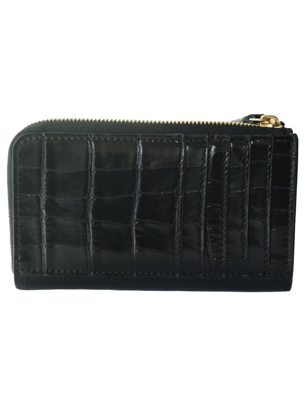 Chanel Crocodile Embossed Calfskin Fragment Case Zipped Card Holder Black - Picture 3 of 4